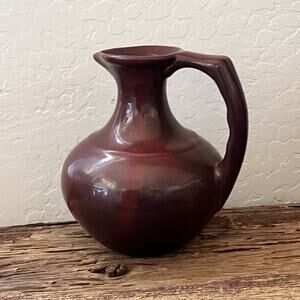 Franciscan Pottery El Patio Pitcher 8" Glossy Redwood Brown Glaze